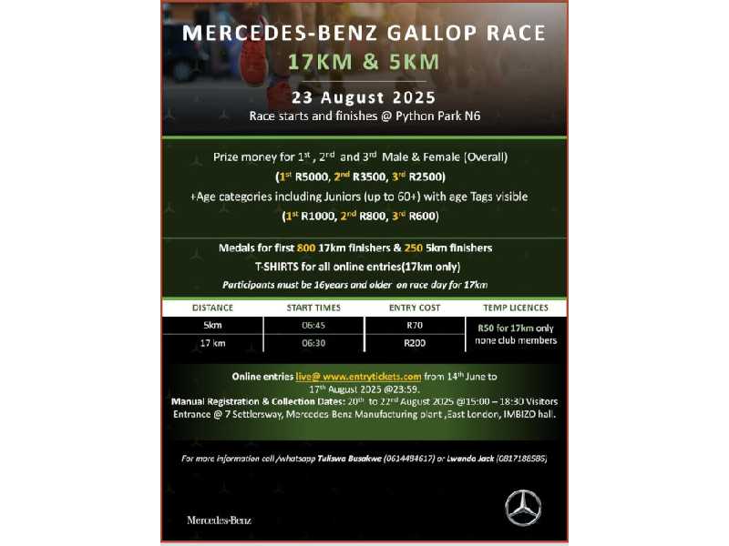 Mercedes Benz 17km & 5km Gallop Race