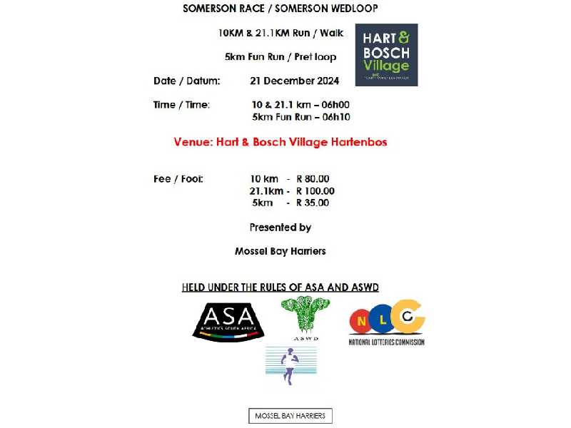 Somerson Wedloop Race 21.1km 10km Fun Run